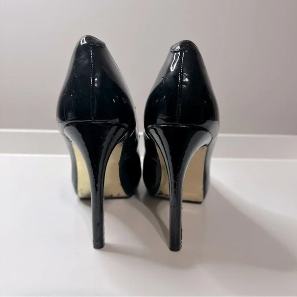Steve Madden Platform Stilleto Heels Pumps Shiny Black Size 7 - Picture 3 of 5